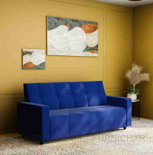 TOPART Wooden Fabric 3 Seater Sofa Set for Living Room Bedroom hotel office Fabric 2 + 1 Sofa Set