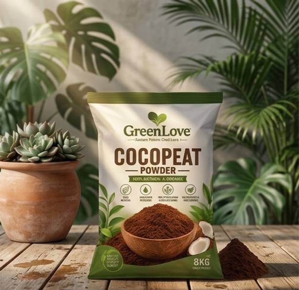 GreenLove Organic 8Kg Cocopeat Powder for Gardening and Plants cxciii Potting Mixture