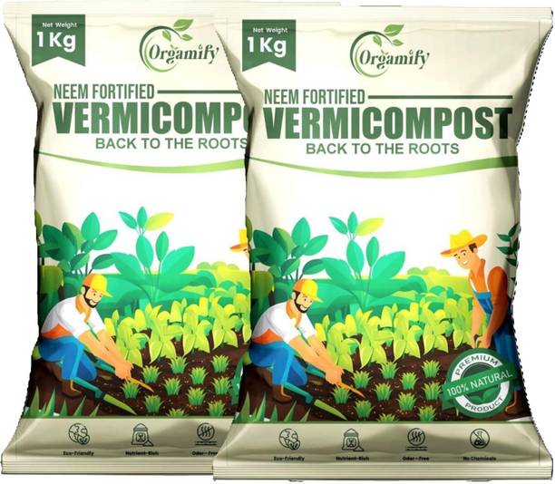 Orgamify Neem Vermicompost Fertilizer Manure for Plants - 2KG Manure