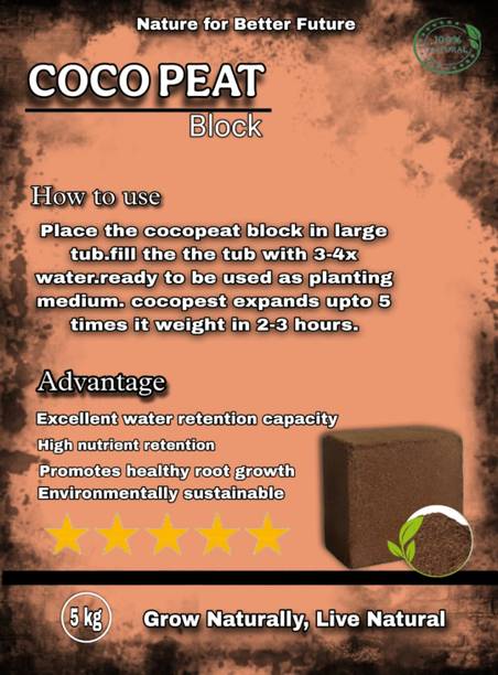 SRI BRAHMI Cocopeat Block for Plant and Expand Upto 25kg of Powder 100% Natural Manure Soil