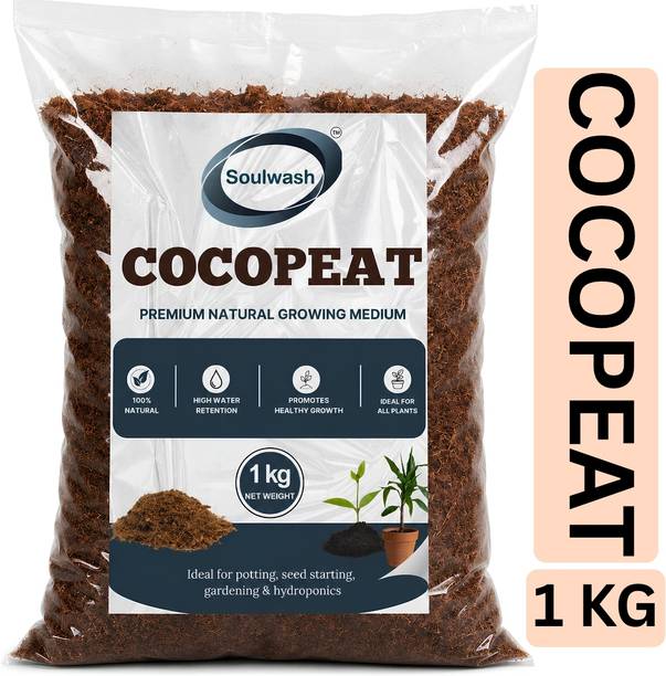 SOULWASH Organic Coco Peat Powder Potting Soil Mix for All Plants Potting Mixture