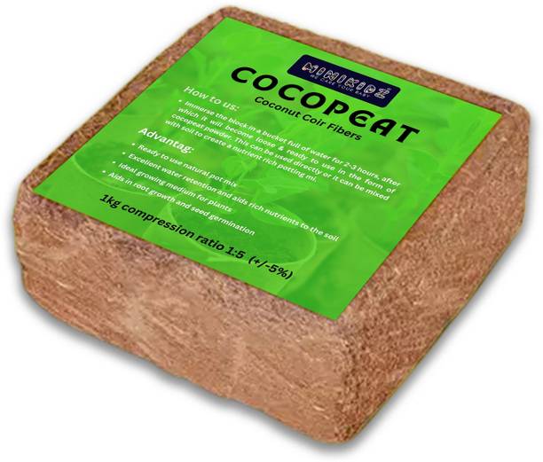MINIKIDZ cocopeat block for plantsexpands upto 5kg of powder 100%natural manure(1kg cake) Potting Mixture