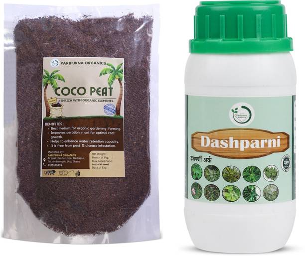 Paripurna Organics Combo Pack of Cocopeat 1Kg Dashparni 250ml For Home Gardening Fertilizer
