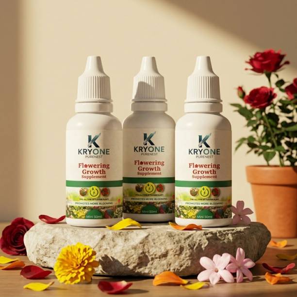 kryone Flowering Plant Booster 3x50ml | 100% Organic Liquid Fertilizer, Soil