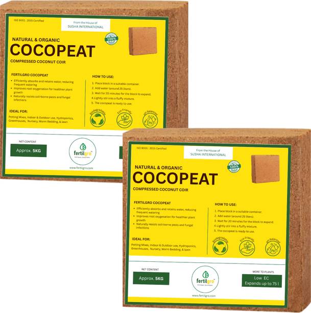 FERTILGRO Organic Cocopeat Block – Natural Soil Conditioner for Garden Plants Manure