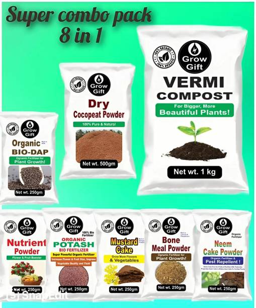 GrowGift Pack of 8 Fertilizer For Plant Growth Enhancer and improves Plant Root System Manure, Potting Mixture, Fertilizer