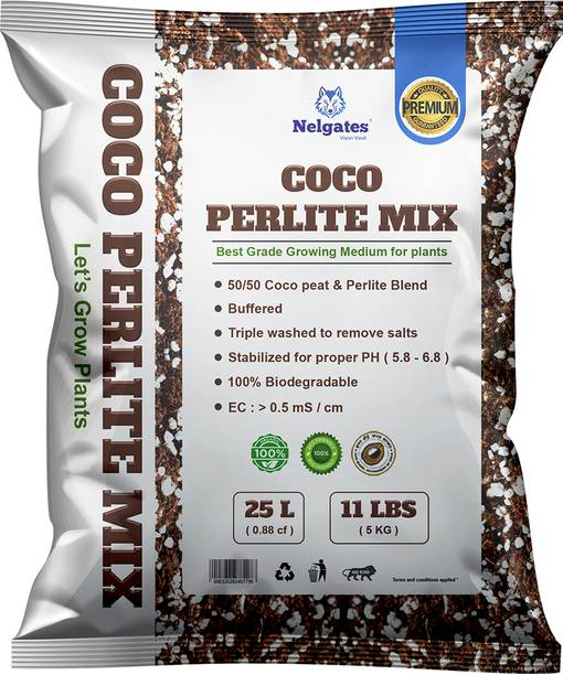 Nelgates Coco Perlite Mix Growing Medium for Plants Gardening (2kg) Soil