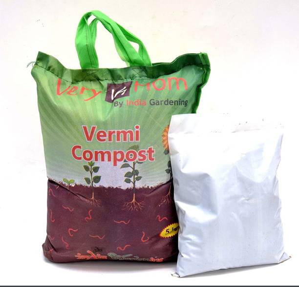 India Gardening Organic Vermicompost Fertilizer Manure (5 KG) with 1kg vermicompost Fertilizer
