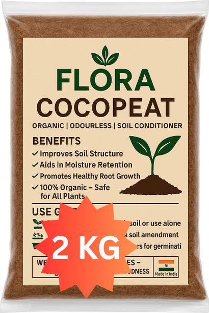 Flora Mart Organic Cocopeat 1kg Fertilizer for Plants Potting Soil Mix Compost Ugaoo Manure, Fertilizer, Potting Mixture