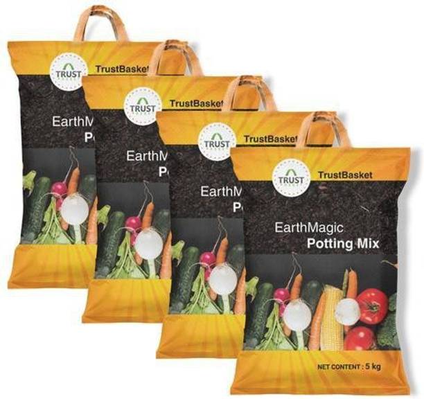 TrustBasket Premium Enriched Organic Earth Magic Potting Soil Mix Fertilizer for Plants - 20Kg Manure
