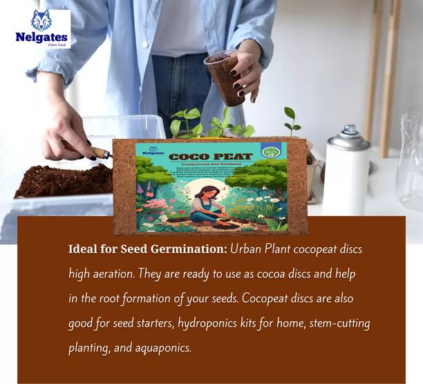 Nelgates Cocopeat brick for plants 650grams Soil