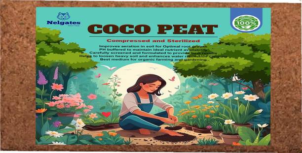 Nelgates Cocopeat Block for Gardening Plants Fertilizer