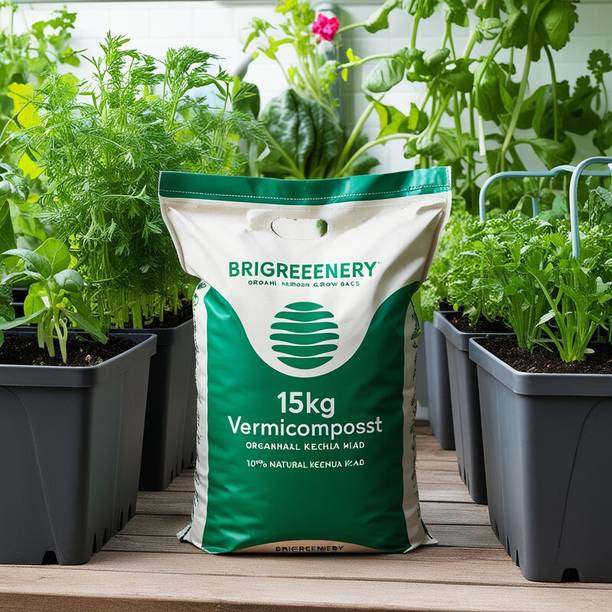 BriGreenery Premium Quality Vermicompost Manure for Plants – 15 Kg Manure