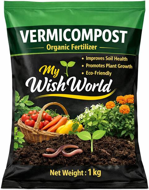 my wish world Organic Earthworm Compost 1KG Fertilizer, Manure