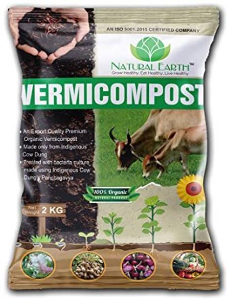 NATURAL EARTH Pure & Premium Organic Vermicompost Fertilizer for All Type of Plants Fertilizer, Manure