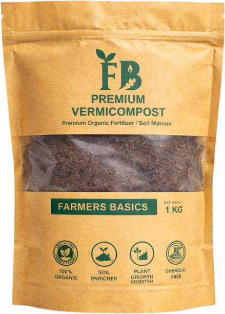 Farmers Basics Premium Vermicompost Organic Soil Manure Fertilizer, Manure, Potting Mixture