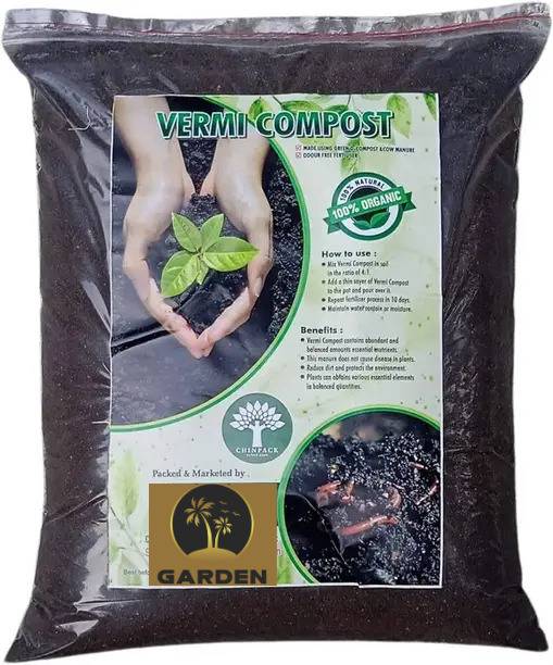 WALK GARDEN VERMI COMPOST 10 Kg of Pure Natural ORGANIC Cow Dung Dry Manure Potting Mixture