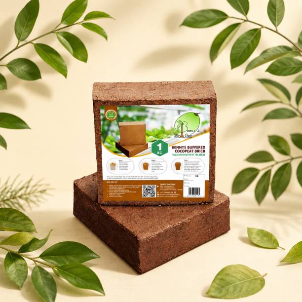 The Magic Soil Premium Buffered Cocopeat Brick 1KG for Gardening & Plant Growth Soil