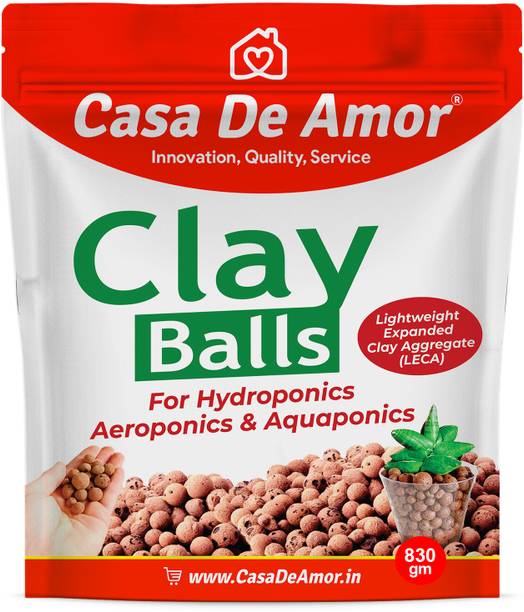 Casa De Amor 3 LTR Clay Balls, Hydrotons, Lightweight Expanded Clay Aggregate (LECA) for Hydroponics, Aeroponics & Aquaponics Soil, Potting Mixture