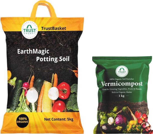 TrustBasket Potting Mix 5kg with Vermicompost 1kg Fertilizer