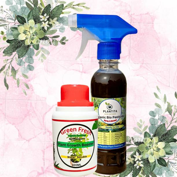 LIMDAVA Organic Fertilizer with Garden Sprayer Combo for Flowering Plant Growth Booster Potting Mixture