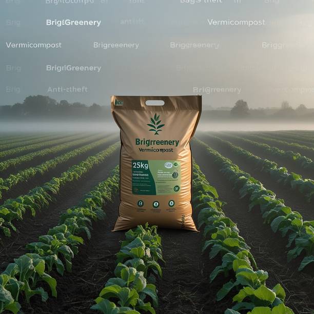 BriGreenery Organic Vermicompost for Strong Plant Growth 25 Kg Manure