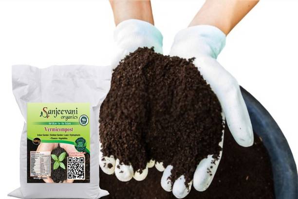 DHARTI CORPORATION Premium Enriched Neem Coated Vermicompost for All Plants (10 Kg) Manure