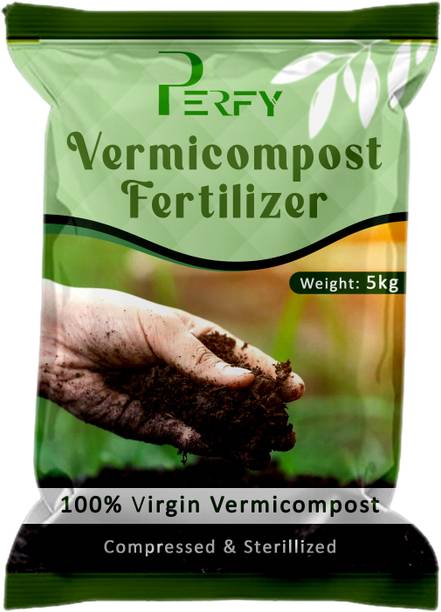 PERFY Vermicompost 5KG Natural Fertilizer for Home Gardening, Enriched Soil Mix Fertilizer