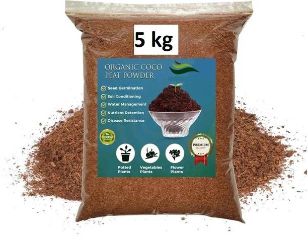 Evvue Cocopeat Husk Powder 100 % Organic Eco-Friendly for House Garden 5kg Manure