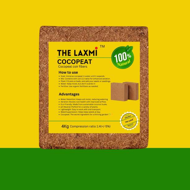 THE LAXMI Cocopeat Block for Plants, Expands Upto (20-35)kg of Powder |100% Natural| Manure, Fertilizer