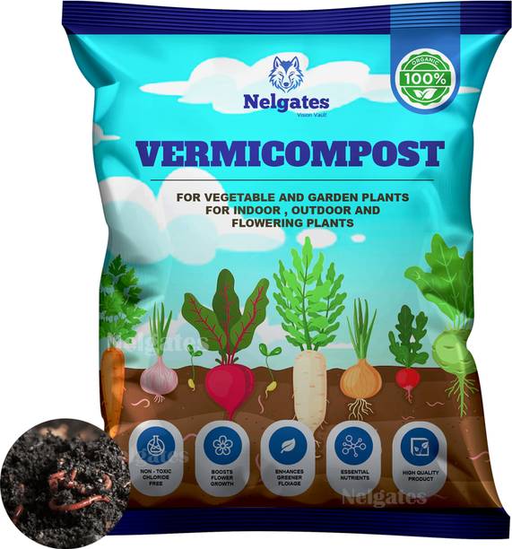 Nelgates Vermicompost Fertilizer for plants, manure for Home gardening Fertilizer