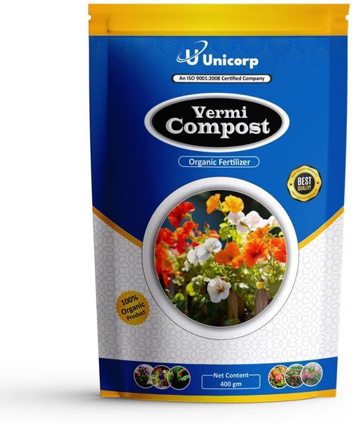 Unicorp Organic Vermicompost Fertilizer - Nutrient Rich Food for Plants Potting Mixture