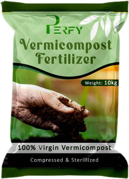 PERFY Vermicompost 10KG Natural Fertilizer for Home Gardening, Enriched Soil Mix Fertilizer