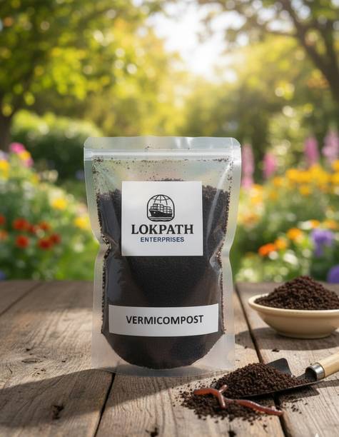 lokpathenterprises Organic Vermicompost Fertilizer for Plants & Home Gardening Fertilizer Manure