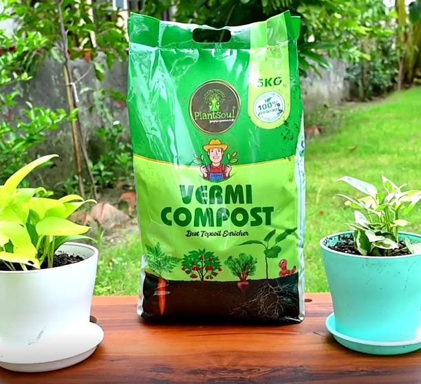 Plantsoul 5 Kg Vermicompost Natural & Organic Fertilizer for All Plants, Crops & Garden Manure