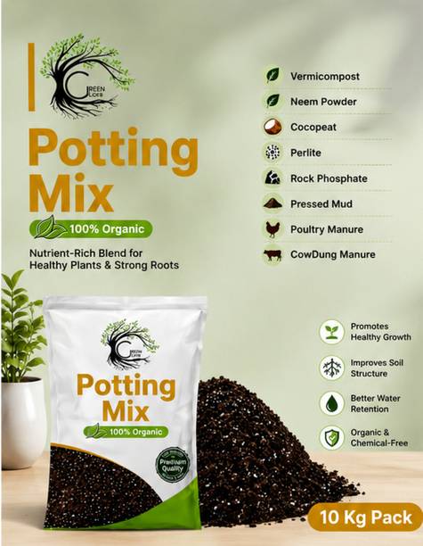 GreenLove Organic Potting Mix for Plants & Nursery | Potting Mix to Enrich Soil Quality 64 Manure, Potting Mixture, Soil