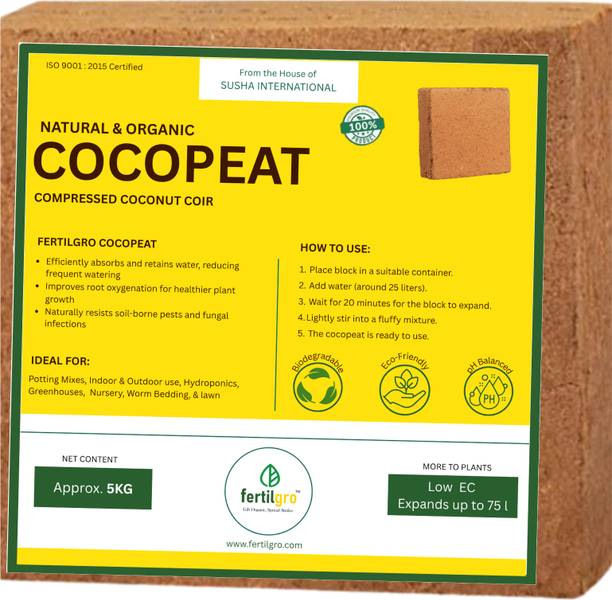 FERTILGRO Organic Coconut Block – Natural Soil Conditioner for Garden Plants Manure