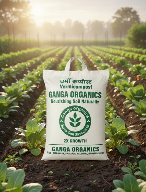 GANGAORGANICS Vermicompost 100% Organic Natural Fertilizer Improves Soil Health & Fertility Fertilizer