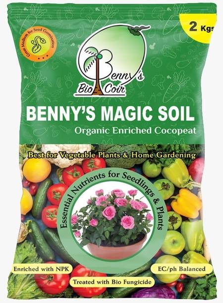 The Magic Soil Benny's Bio Coir Organic Cocopeat for Plants, Pack of 3 Fertilizer, Manure, Potting Mixture, Soil
