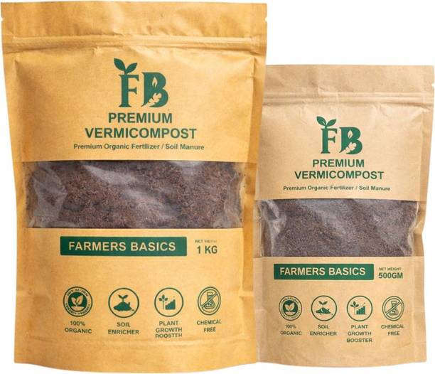 Farmers Basics Premium Vermicompost For Plants Manure, Fertilizer, Potting Mixture