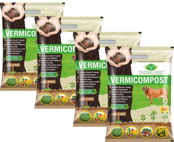 NATURAL EARTH 100% TRUSTED Organic Vermicompost For Plants (4x5 kg)� Fertilizer, Manure, Soil