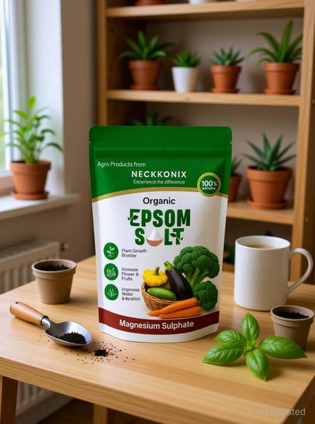 Neckkonix Epsom Salt for Plants 1Kg ,Magnesium Sulfate Fertilizer, Potting Mixture