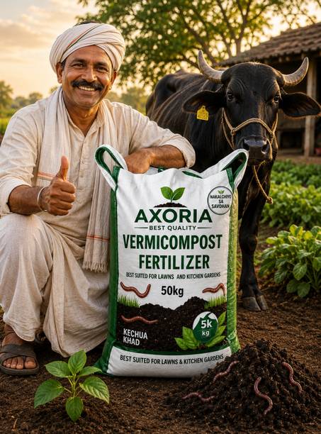 Axoria Organic vermicompostt plants garden (50kg) Manure, Potting Mixture, Soil