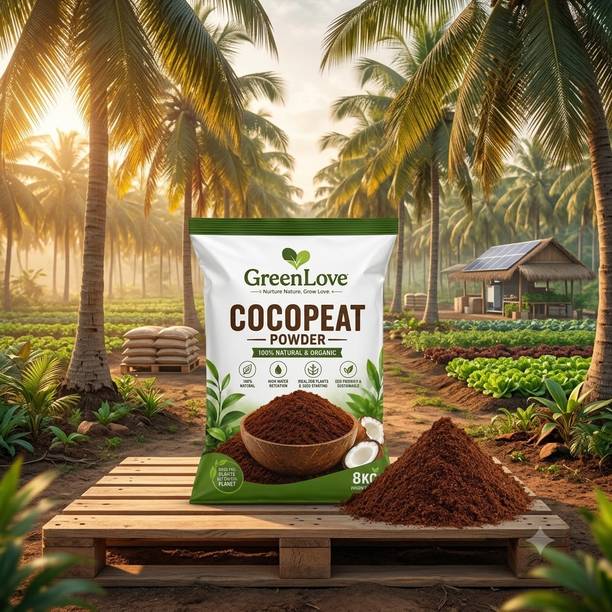 GreenLove Organic 8Kg Cocopeat Powder for Gardening and Plants cxxi Potting Mixture