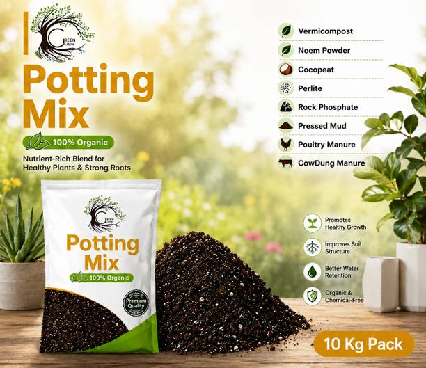 GreenLove Organic Potting Mix for Plants & Nursery | Potting Mix to Enrich -216 Manure, Potting Mixture, Soil
