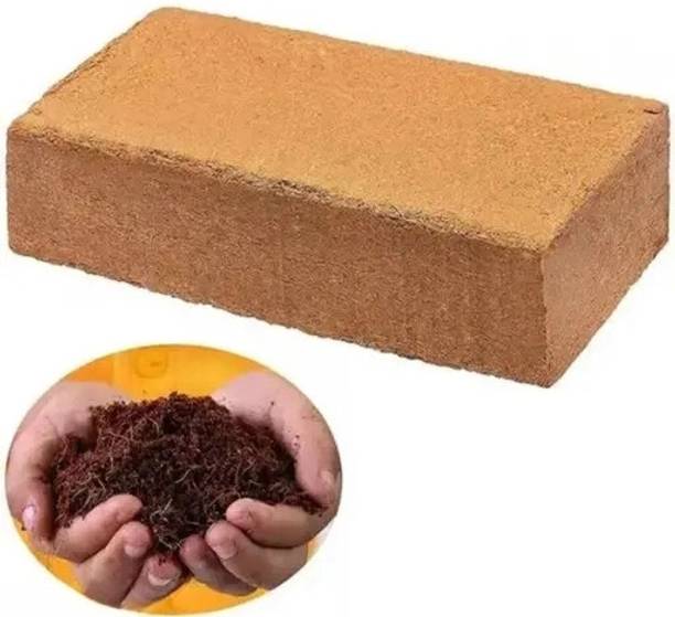 MINIKIDZ Cocopeat Block for Plants Expands Upto 10kg of 100% Natural Manure (2 kg, Cake) Potting Mixture