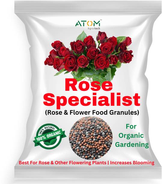 ATOM Agrotech Rose Plant Special Organic Fertilizer | For Rose and other Flowering Plants Fertilizer, Manure, Potting Mixture