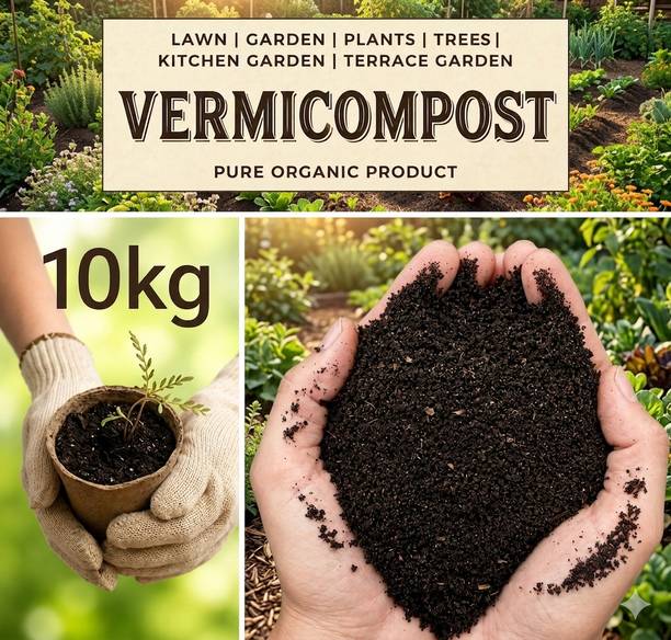GreenLove Organic Vermi Compost for Plants and Nursery cxix Manure, Fertilizer, Potting Mixture