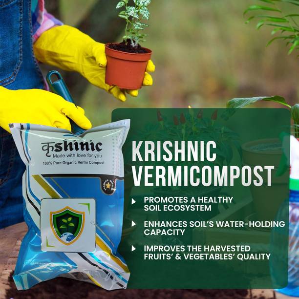 Krishnic Vermicompost for plants | Fertilizer for Home Gardening | Compost Garden Potting Mixture