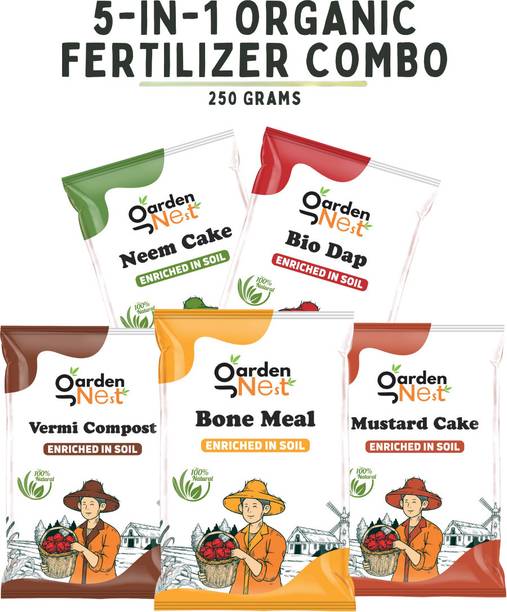 GardenNest 5-in-1 Organic Combo - Neem Cake, Bonemeal, Vermicompost, Biodap, Mustard Cake Manure